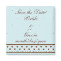 Chocolate hearts and Pale Blue magnets