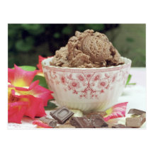 Chocolate ice cream postcard