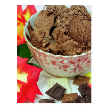 Chocolate ice cream postcards