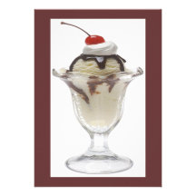 Chocolate Ice Cream Sundae Party Invitation