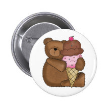 Chocolate Ice Cream Teddy Pin