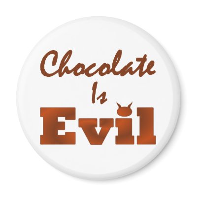 Chocolate Is Evil Round Magnet by kchippie