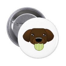 Chocolate Lab Button