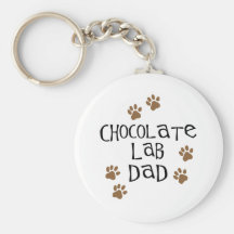 Chocolate Lab Dad Keychains