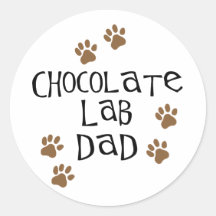 Chocolate Lab Dad Round Sticker