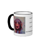 Chocolate Lab WOOF! Mug • Pet Portraits by Elizabe