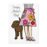 Chocolate Labrador & Mom's Skirt Cartoon Postcards