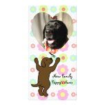 Chocolate Labrador Puppy Hug Cartoon Floral photo cards