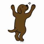 Chocolate Labrador Puppy Hug Cartoon Acrylic Cut Out