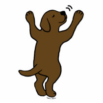 Chocolate Labrador Puppy Hug Cartoon Acrylic Cut Out