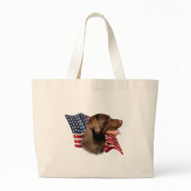 Chocolate Labrador Retriever Flag Canvas Bags