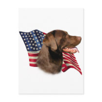 Chocolate Labrador Retriever Flag Postcard