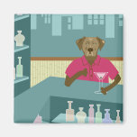 Chocolate Labrador Retriever Martini Fridge Magnet