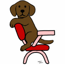 Chocolate Labrador Student 3 Cartoon Photo Cut Out