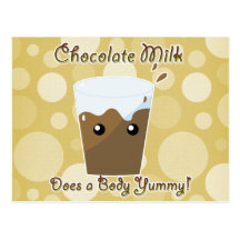 Chocolate Milk Does a Body Yummy Postcards