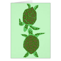 Chocolate Mint Love Sea Turtles blank card