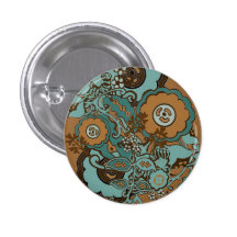 Chocolate Mint Paisley Pinback Buttons