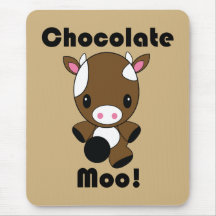 Chocolate Moo Kawaii Cow mouse pad