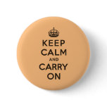 Chocolate Orange Keep Calm and Carry On buttons