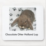 Chocolate Otter Holland Lop Mouse Pad mousepads
