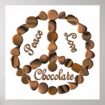 Chocolate Peace Sign Posters