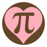 Chocolate Pi Heart stickers