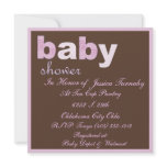 Chocolate Pink Shower Invitation