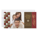 Chocolate Polkadots Holiday Photocard (red) Photo Card Template