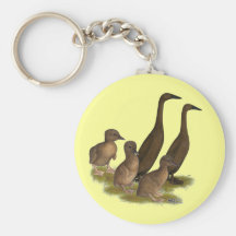 Chocolate Runner Duck Family Keychain