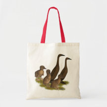 Chocolate Runner Duck Family Tote Bags