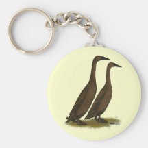 Chocolate Runner Ducks Keychain