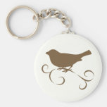 Chocolate Sparrow with Ribbon Keychain