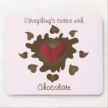 Chocolate Strawberry Heart Mousepad