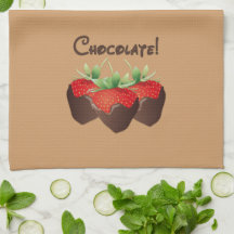 Chocolate Strawberry Hand Towels