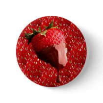 Chocolate Strawberry Pin Button