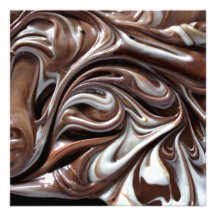 chocolate swirl square invitation