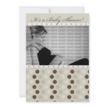 Chocolate Taupe Dots Baby Shower Invitation