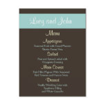 chocolate Wedding Menu Cards