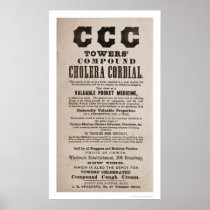 Cholera Medicine Broadside Print 1870