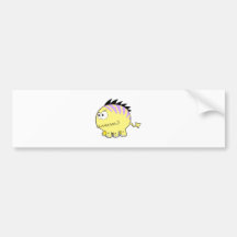chompy spikey yellow pet monster bumper stickers