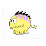 chompy spikey yellow pet monster postcards