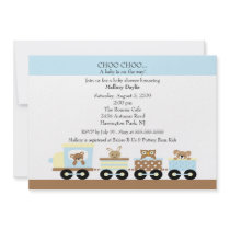 Choo Choo Baby Train Boy Baby Shower Personalised Invitations