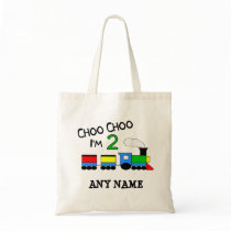 Choo Choo I'm 2!  With TRAIN Tote Bag