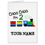 Choo Choo I'm 2!  With TRAIN Greeting Card