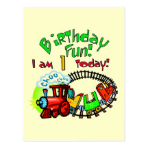 Choo Choo Train 1st Birthday Tshirts and Gifts Post Card