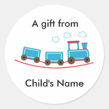 Choo Choo Train Birthday Goodie Bag Labels Round Stickers