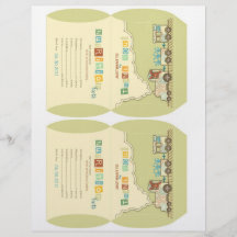 Choo Choo Train Mini Puff Box Template Personalised Flyer