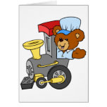 Choo Choo Train Teddy Bear Card