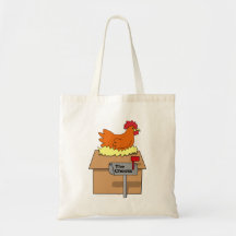 Chook House Funny Chicken on House Cartoon Canvas Bag