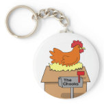 Chook House Funny Chicken on House Cartoon keychains